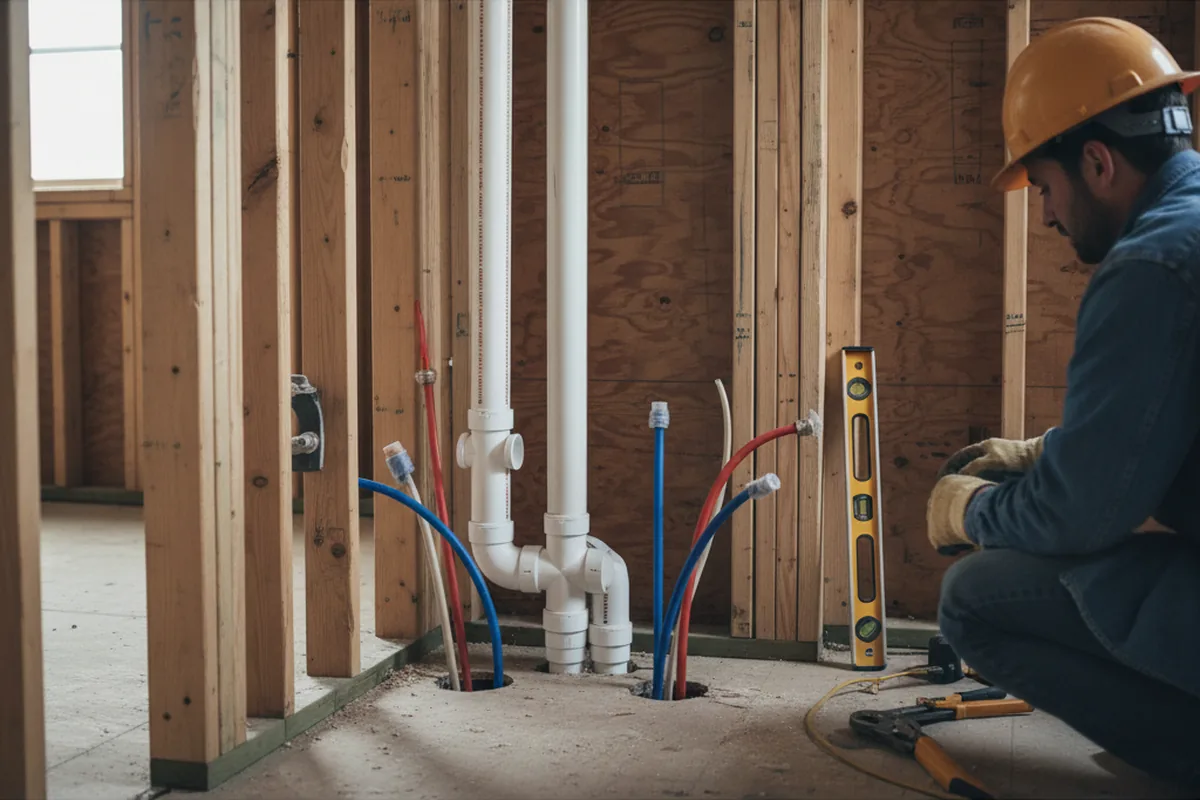 Drain and supply rough-in during Toilet Repair and Installation in Sutter